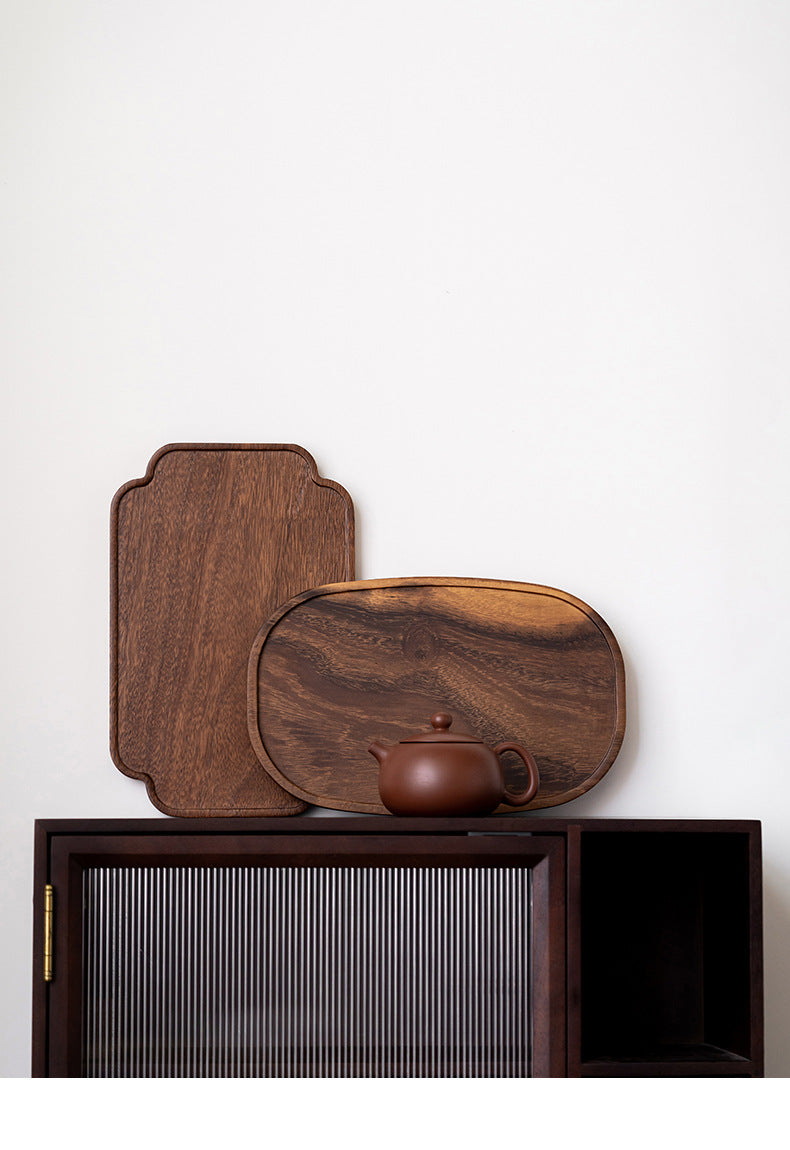 Walnut Tea Tray Minimalist Dry Tea Tray Cup Storage Tray Chinese Style Candy Dessert Fruit Tray Tea Room Tea House Wholesale