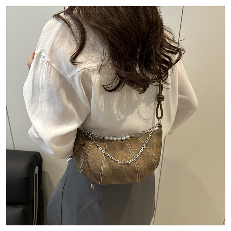 French Niche Ox Horn Bag for Women Shoulder Bag2025New Fashion Dumpling Bag Versatile Simple Crossbody Bag Export