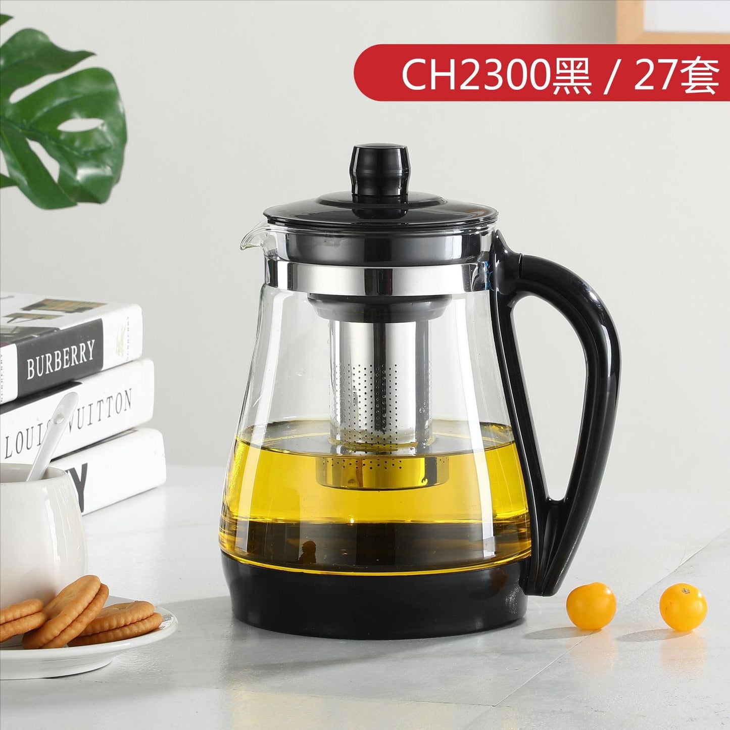 Large Capacity Glass Teapot Kung Fu Tea Brewing Pot Household Kettle Single Pot Heat Resistant Filter Tea Maker Flower Tea Tea Set