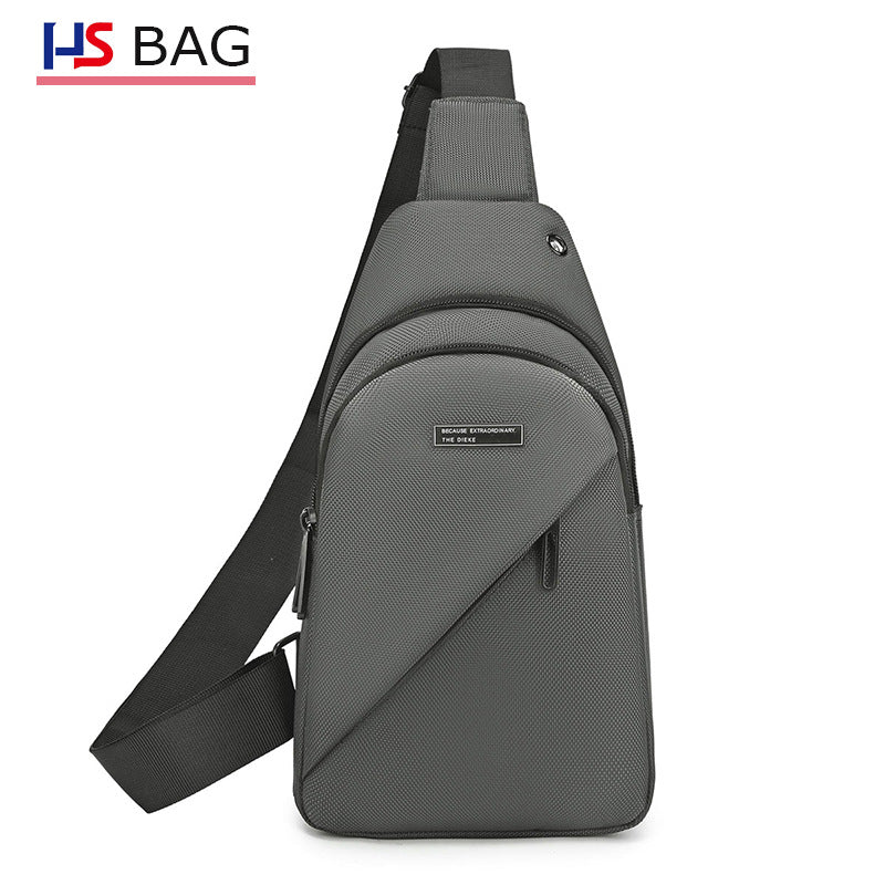 Silk Chest Bag Autumn New Large Capacity Casual Men's Bag Lightweight Simple Water-Resistant Oxford Cloth Crossbody Backpack