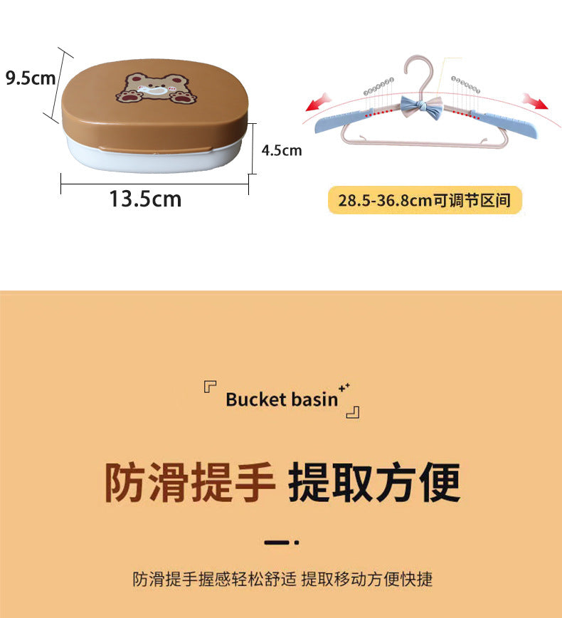 Back-to-School Season Toiletries Set Washbasin Bucket Tooth Cup Soap Dish Shoe Brush for Male and Female Students Dormitory11Set