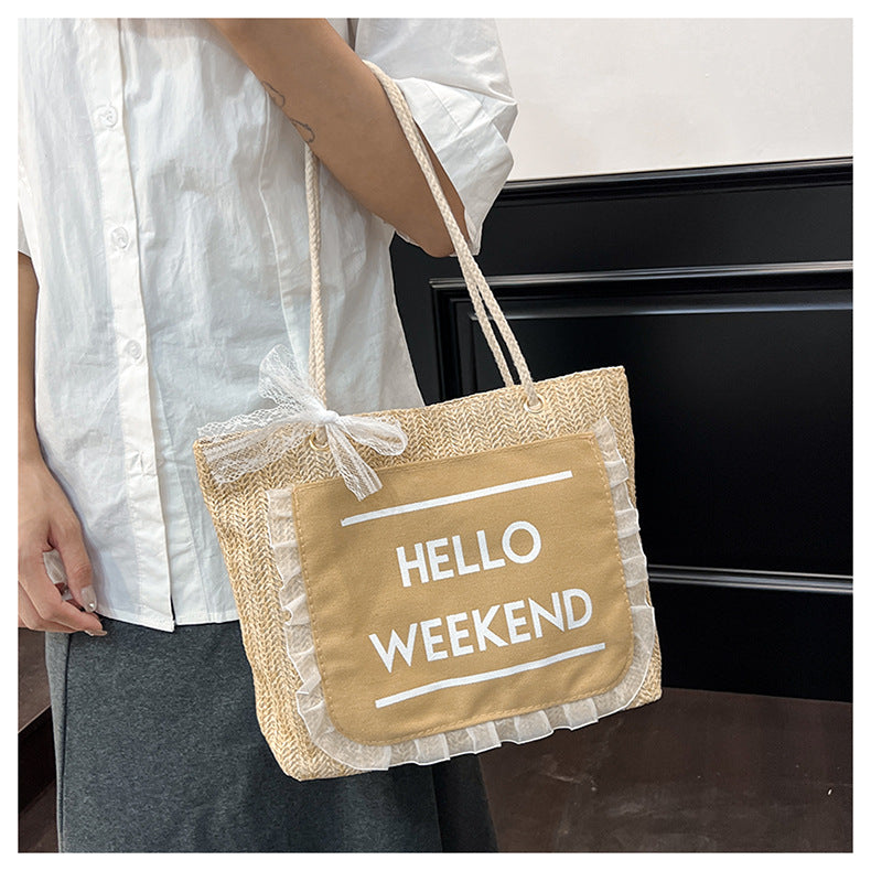 2025Large Capacity Elegant Korean Style Bag for Women Linen Canvas Bag Fashionable Eco-friendly Shopping Bag Single Shoulder Casual Handbag