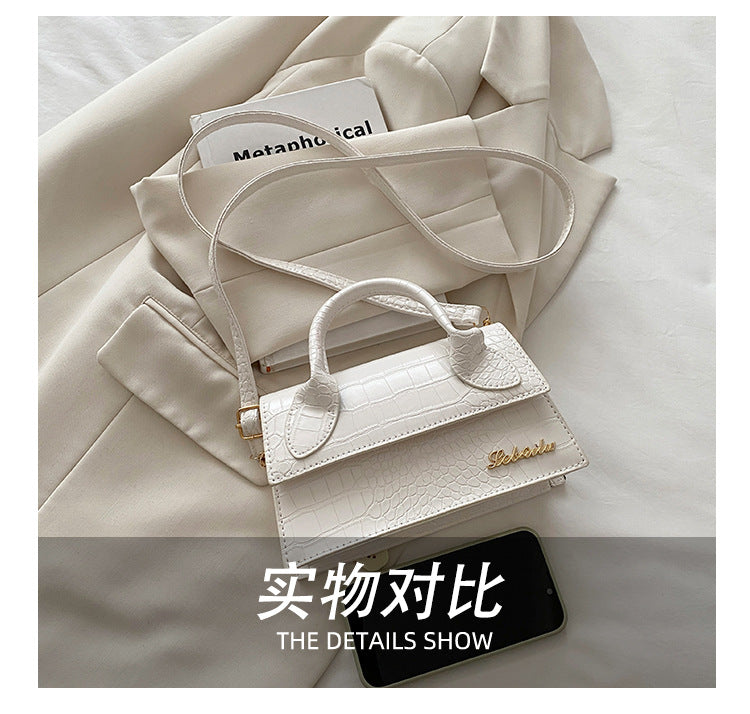 Korean style stone pattern single shoulder bag for women2025New Textured Handheld Small Square Bag Versatile Fashion Simple Crossbody Bag