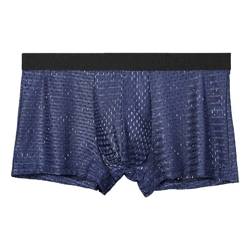 Men's Underwear Ice Silk Mesh Breathable Boxer Briefs Cool Summer Thin Comfortable Four-Corner Underpants http://detail.1688.com/offer/677752721536.html