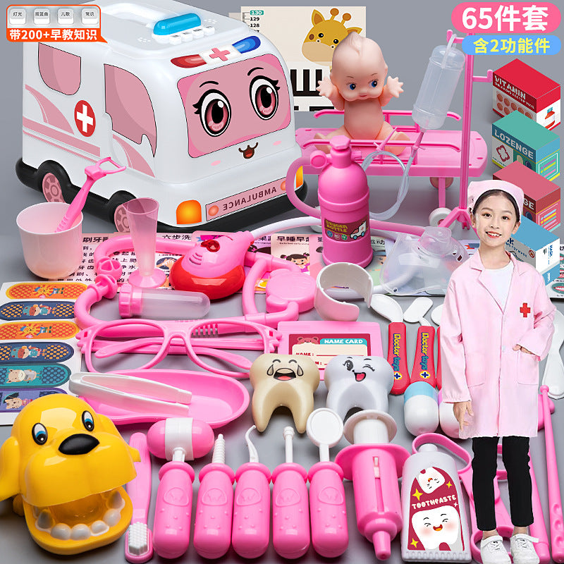 Children's Doctor Toy Set Tools Medical Kit Boys and Girls Pretend Play Nurse Injection Stethoscope Baby
