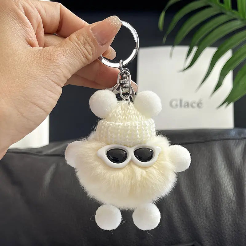 Rex Rabbit Fur Small Coal Ball Keychain Small Pendant Big Eyed Cartoon Plush Backpack Pendant High-end Small Gift http://detail.1688.com/offer/969101839202.html