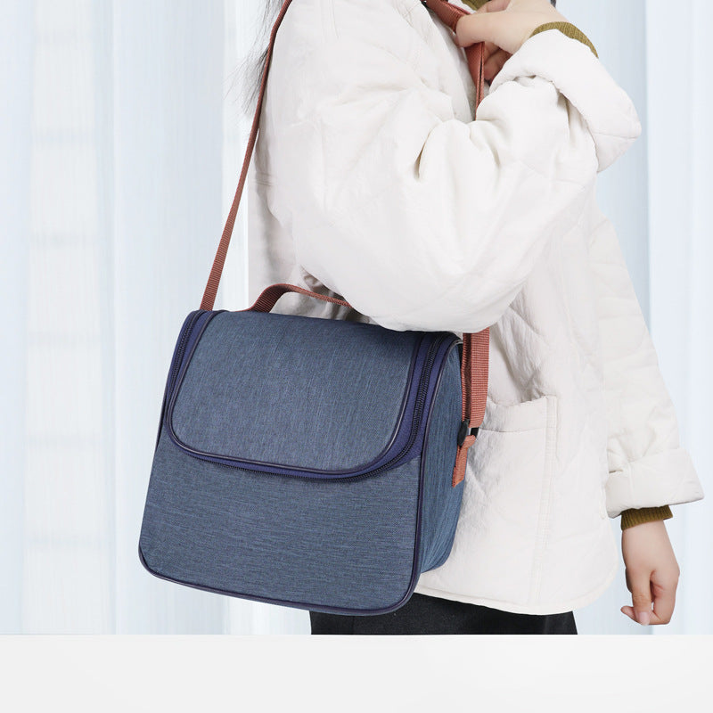 Simple Outdoor Large Capacity Lunch Box Storage Bag, Crossbody Multifunctional Lunch Bag, Portable Handheld Insulated Bento Bag