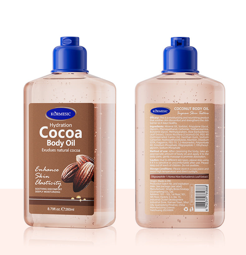 KORMESIC Full English Coconut Body Oil Body oil Massage Essential Oil260ml Cross-Border Foreign Trade Wholesale