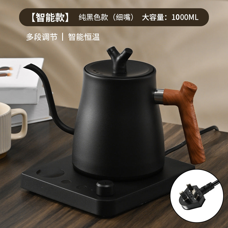 Electric Kettle Cross-Border Knob Temperature Control Narrow Spout Long Spout Pour Over Coffee Pot Stainless Steel Kettle Electric Kettle
