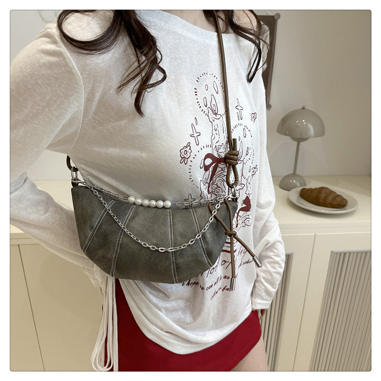 French Niche Ox Horn Bag for Women Shoulder Bag2025New Fashion Dumpling Bag Versatile Simple Crossbody Bag Export