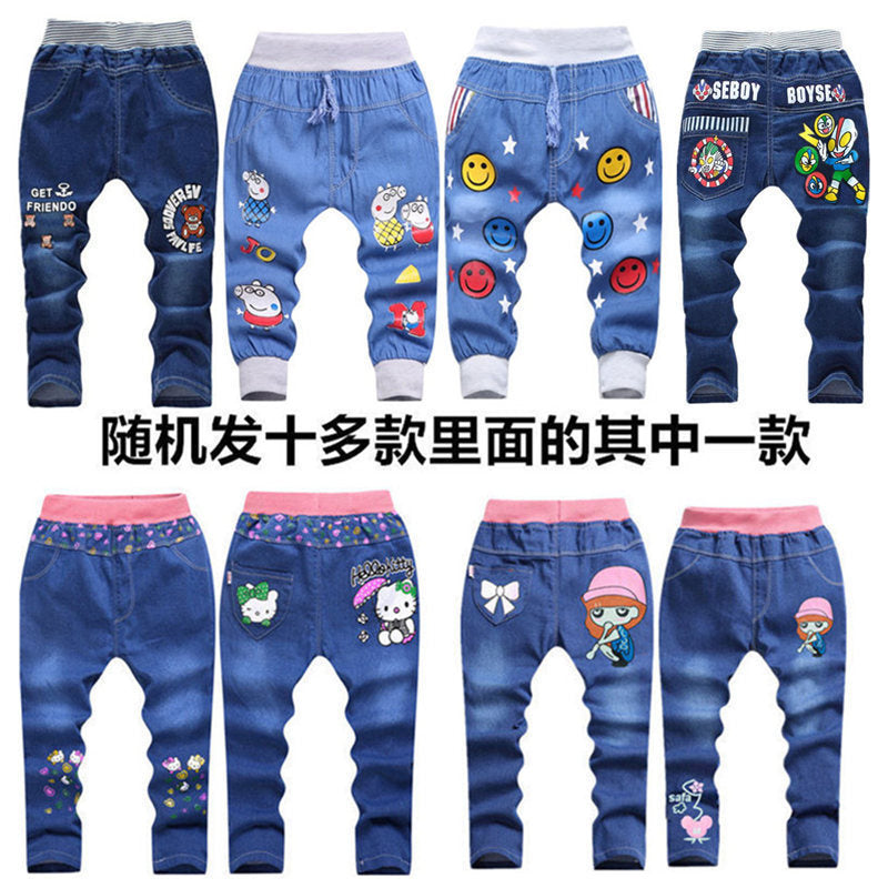 Children's Clothing Wholesale Girls' Jeans Spring and Autumn New Style Medium and Large Children's Slim Pants Baby Casual Girls' Flared Long Pants