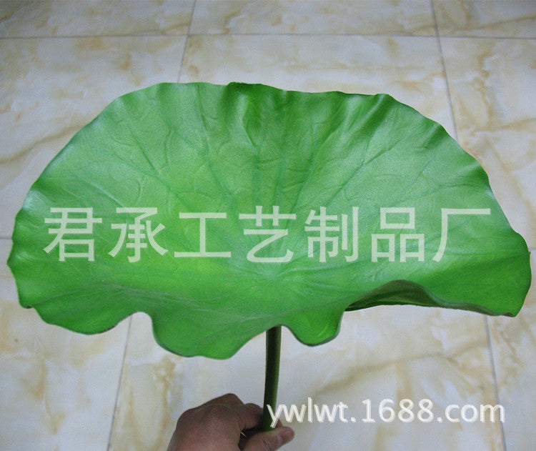 PU Lotus Leaf with Stem Artificial Lotus Leaf Lotus Bud Lotus Pod Chinese Countryside Style Buddhist Hall Decorative Flower Directly from Manufacturer