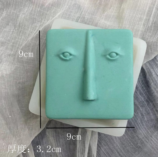Artistic Abstract Human Face Scented Candle Silicone Mold DIY Moon Sun Face Portrait Plaster Handmade Soap Candle Mold