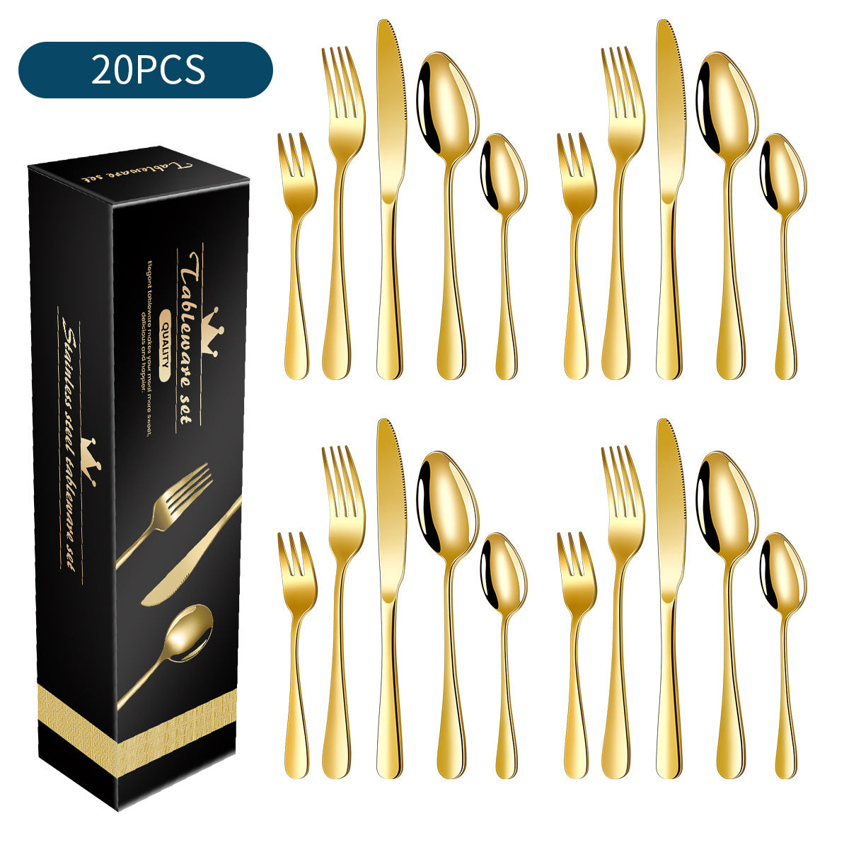 Spoon Wholesale Amazon Stainless Steel Cutlery Set20/30Set  Hotel and Home Use1010Cutlery Set