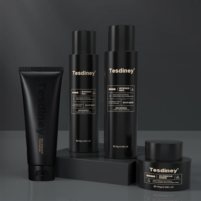 Desidini Men's Toner and Cream Four-Piece Set Facial Cleanser Face Cream Oil Control Acne Treatment Qixi Festival Gift Wholesale