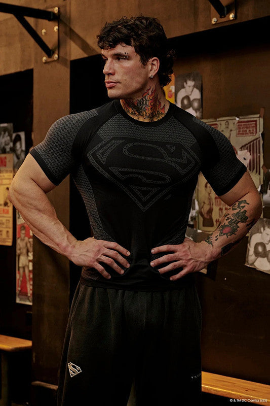 YOUNGLA New American-style Muscle Fitness Men's Sports Short Sleeve Casual Running Quick-dry Breathable Tight-fitting Shirt t T-shirt