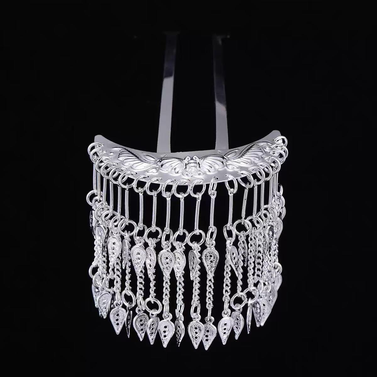 Guizhou Miao Silver Hair Accessories Southwest Ethnic Minority Dong Step Shake Hairpin Hair Accessories Hairpin Costume Accessories for Women