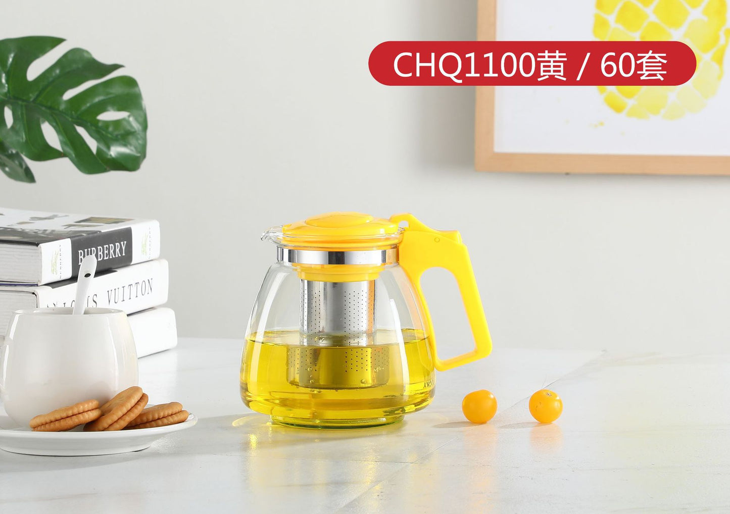 Large Capacity Glass Teapot Kung Fu Tea Brewing Pot Household Kettle Single Pot Heat Resistant Filter Tea Maker Flower Tea Tea Set