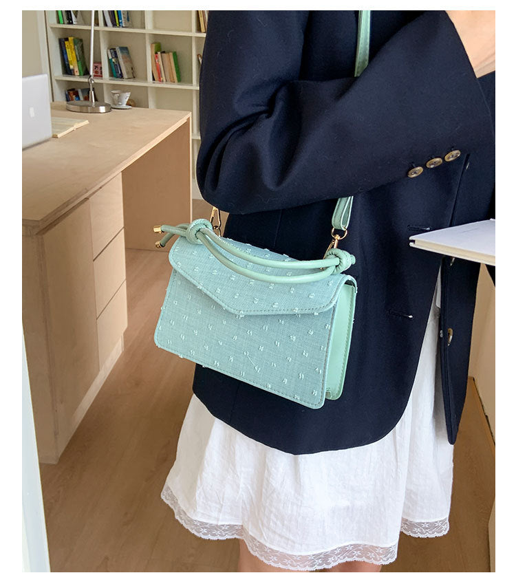 Simple Solid Color Trendy Fashionable Handbag2025Summer New Casual Elegant Single Shoulder Crossbody Small Square Bag for Women