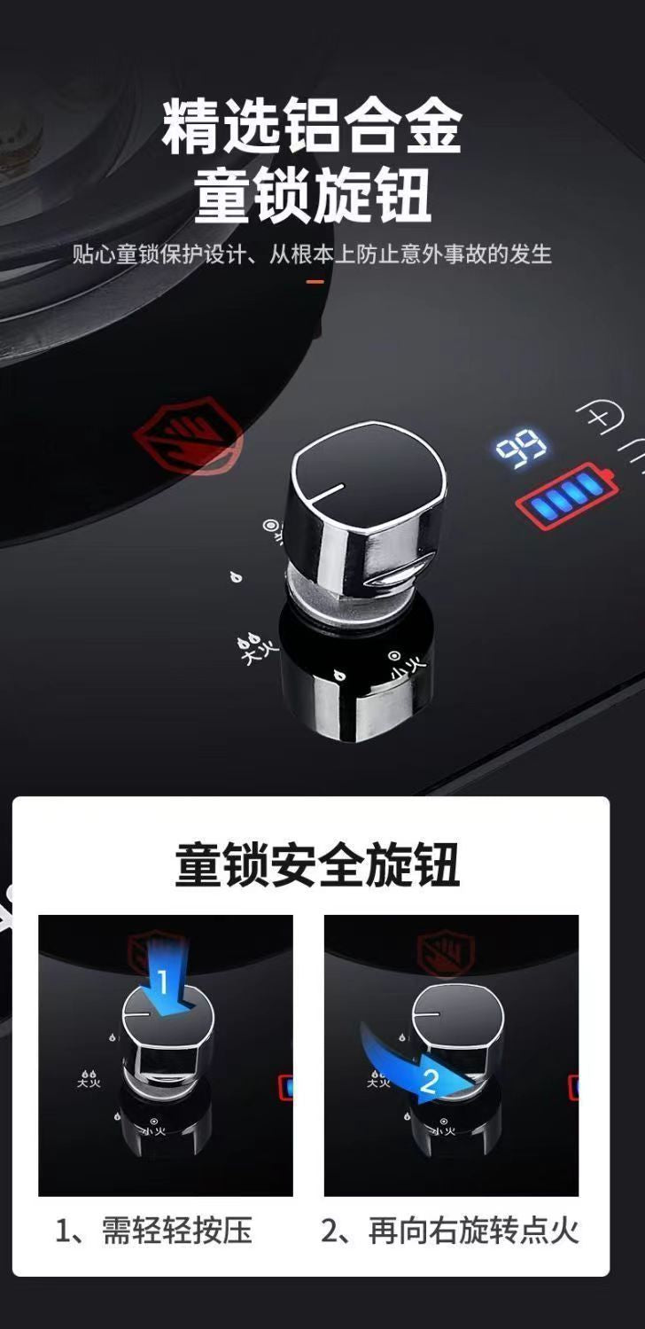 Gas Stove Single Burner High Heat Home Use Countertop Liquefied Gas Single Eye Single Burner Energy-saving Timer Gas Stove for Smooth Stir-frying