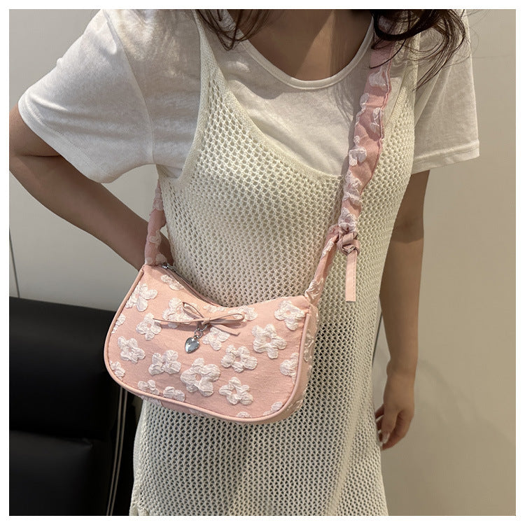 French Niche Bag for Women2025Summer New Fashion ins Sweet Cool Girl Versatile Fashion Single Shoulder Bag Underarm Bag