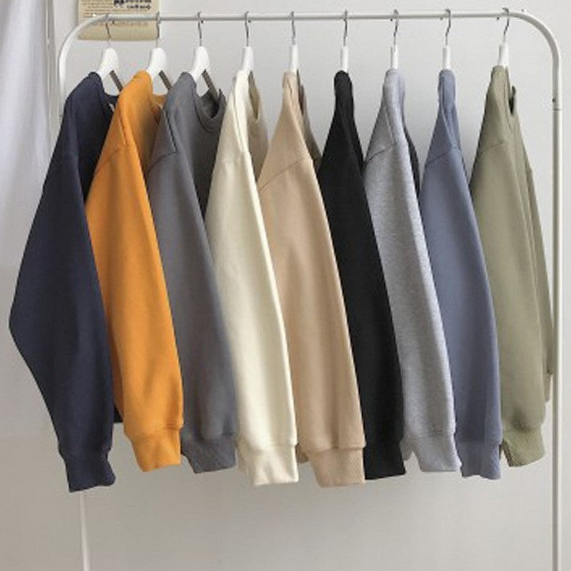Base Layer Sweatshirt for Women, Autumn and Winter Loose Fit Lazy Style Hoodless Jacket, Thickened Couple Style, Korean Version, Class Uniform Wholesale