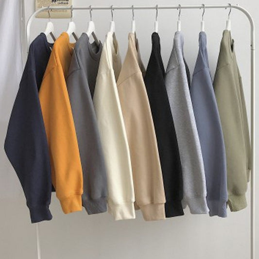 Base Layer Sweatshirt for Women, Autumn and Winter Loose Fit Lazy Style Hoodless Jacket, Thickened Couple Style, Korean Version, Class Uniform Wholesale