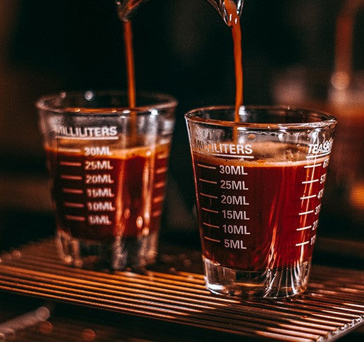 Wholesale Glass Small Round Cup Espresso Cup Double Measurement Baking Coffee Extraction Cup Thickened Liquor Cup Ounce Cup
