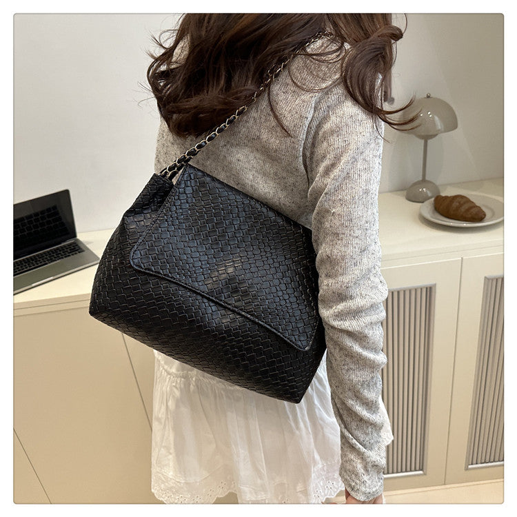 Korean Style ins Chain Bag Versatile Simple Large Capacity Shoulder Bag New Large Underarm Bag Commuter Bag