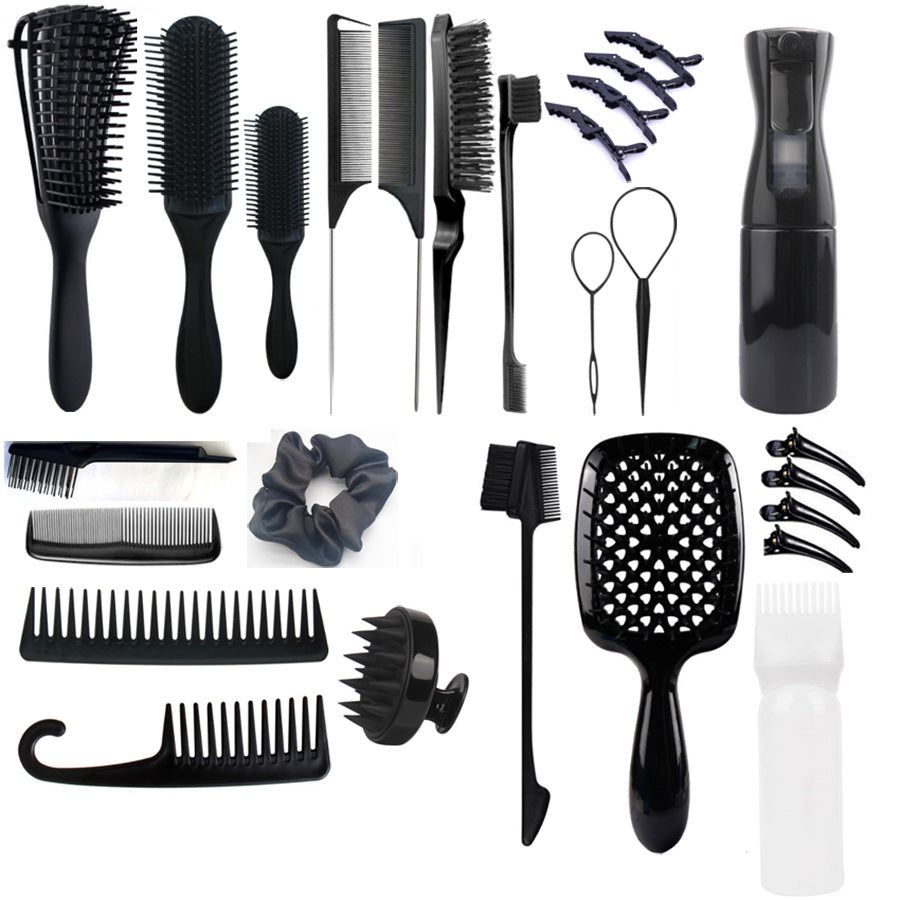 Manufacturer27Hair Washing Brush Scalp Massage Spray Bottle Dispenser Hollow Comb Styling Smooth Hair Comb Hairdressing Set