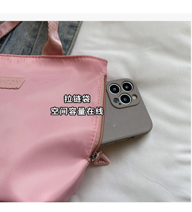 Casual Single Shoulder Crossbody Bag New Model Phone Small Square Bag Versatile Shopping Handbag Lightweight Water-Resistant Nylon Bag