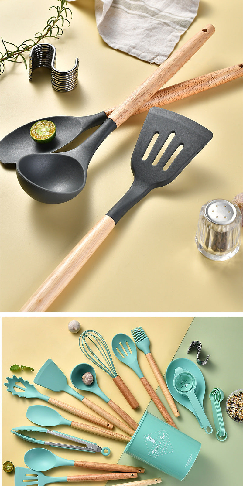 Cross-border Hot-selling Silicone Kitchenware34Set of Non-Stick Spatula, Measuring Cup, and Measuring Spoon kitchen utensil