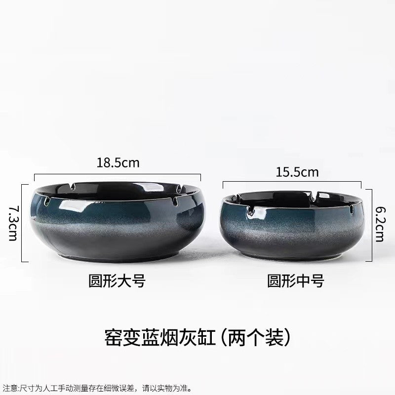 Large Ashtray Creative Personality Ceramic Ashtray Home Retro Chinese Style Living Room Light Luxury Office Trendy Ashtray