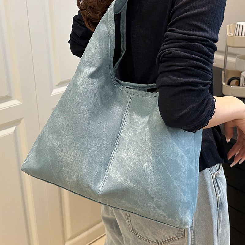 European and American Style Large Capacity Women's Bag2025Summer New Fashionable Single Shoulder Tote Bag Casual Underarm Bag