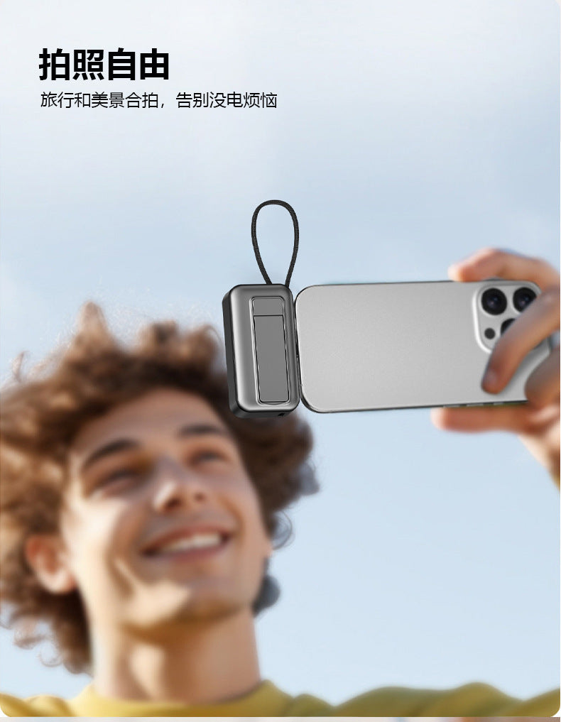 3-in-1 Magnetic Wireless Charger5000mAh Built-in Cable Portable Power Bank for Watches and Phones Wireless Charging Dropshipping