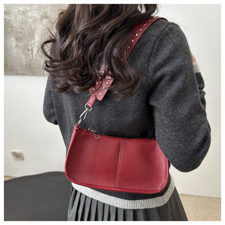 Crossbody Pouch2025Spring New Underarm Bag Niche Handbag Versatile Commuter Single Shoulder Underarm Rivet Women's Bag