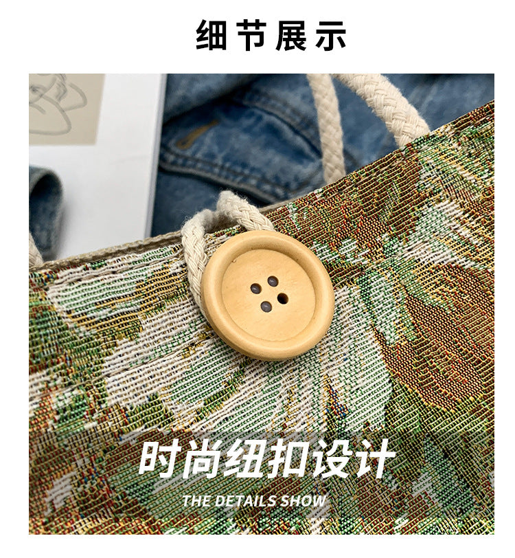 Student Korean Style Handbag Women Fashion Linen Lunch Bag New Japanese Style ins Canvas Tote Lunch Box Bag
