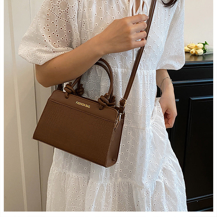 Large Capacity Patchwork Spring2025Casual New Korean Style Trendy Fashion European and American ins Single-shoulder Handheld Small Square Bag