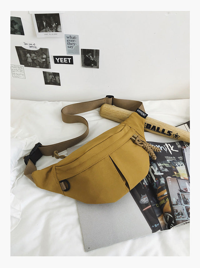 2025Summer New Simple Versatile Large Capacity Canvas Underarm Bag for Outings and Commutes, Niche Design Solid Color Chest Bag