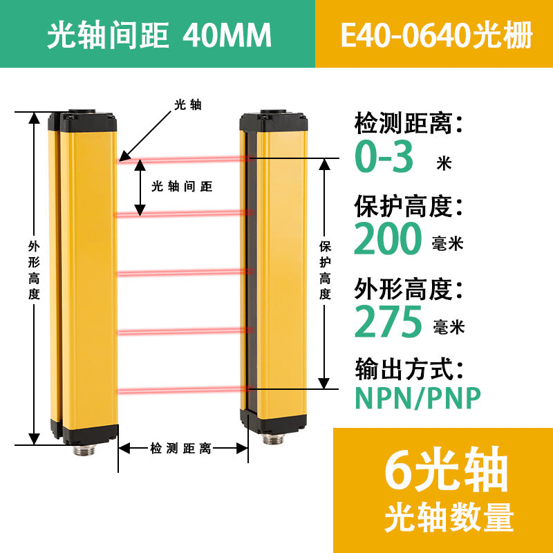 Safety Grating Light Curtain Infrared Ray Detector3Universal Distance Protection Grating Sensor for Automation
