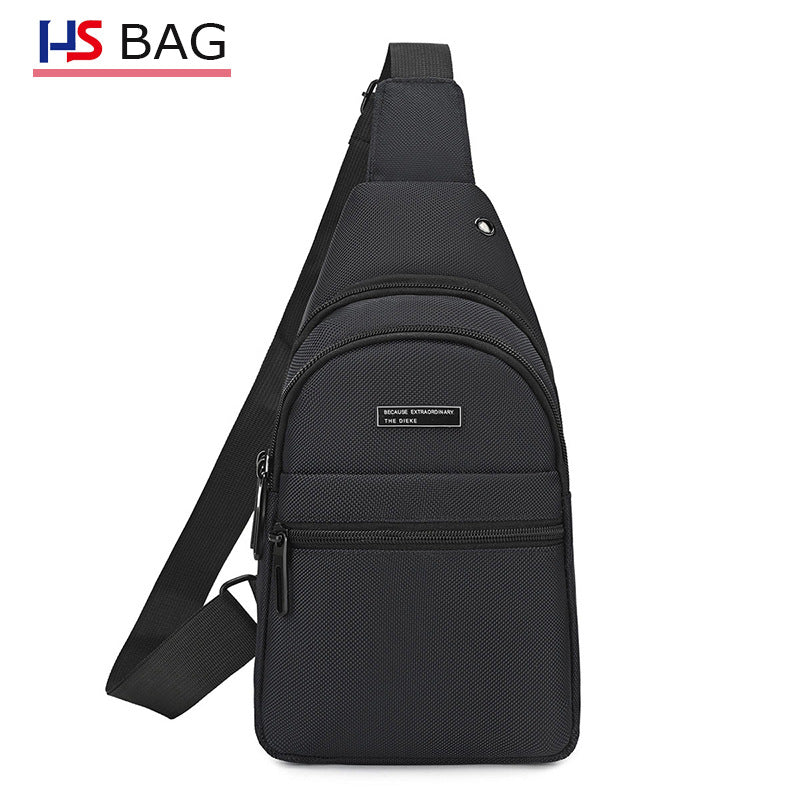 Silk Chest Bag Autumn New Large Capacity Casual Men's Bag Lightweight Simple Water-Resistant Oxford Cloth Crossbody Backpack