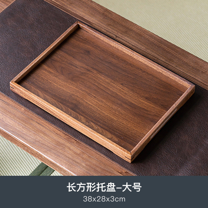 Walnut Tea Tray Minimalist Dry Tea Tray Cup Storage Tray Chinese Style Candy Dessert Fruit Tray Tea Room Tea House Wholesale