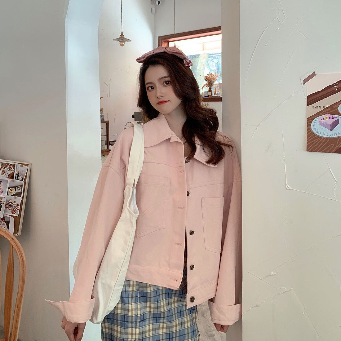 2022Spring and Autumn New Style Internet Celebrity Loose Versatile ins Trendy Short Fresh Denim Jacket for Women Loose Fit