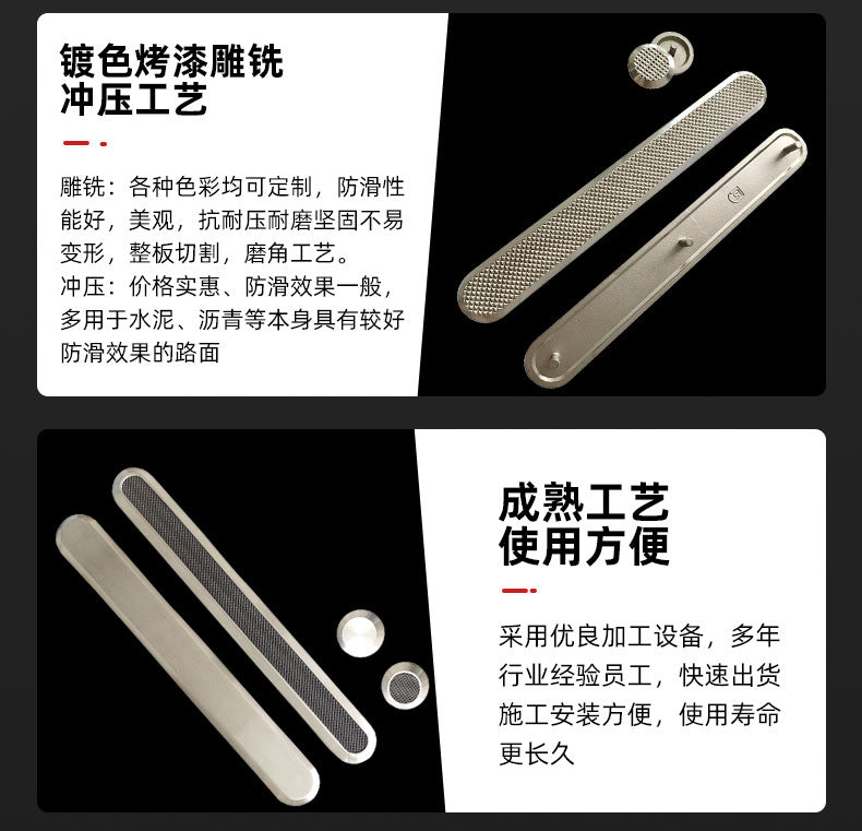Diamond Sand Anti-Slip Strip304Stainless Steel Blind Walk Strip Guide Stud316Braille Guide Posts for Blind People