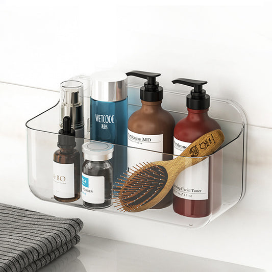 Bathroom Suction Cup Storage Rack Wall-Mounted Draining Rack No-Drill Hanging Rack Toilet Wall Soap Storage