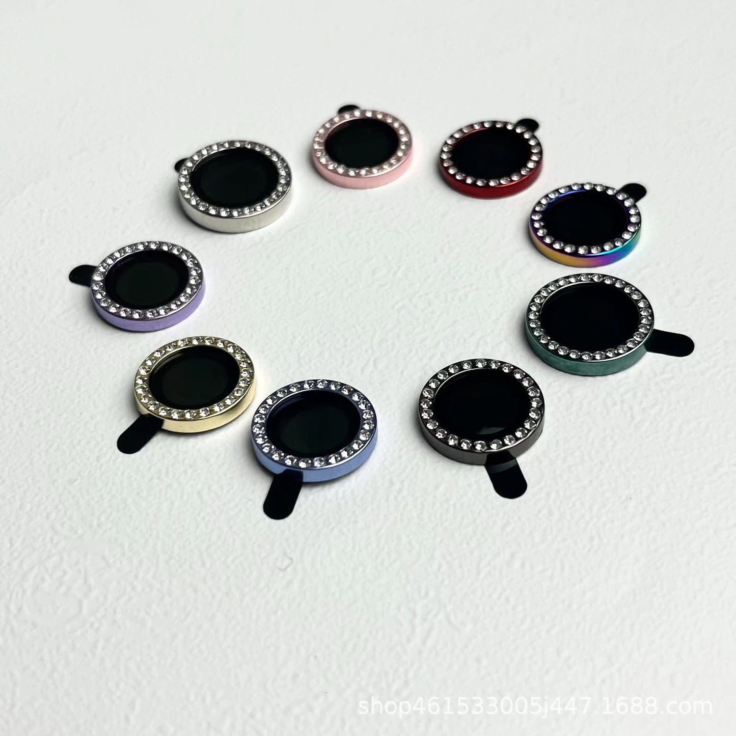 Suitable for Mobile Phone Flash Diamond Film Apple17Promax Diamond-encrusted Eagle Eye Lens Film Camera Rhinestone Metal Protective Ring