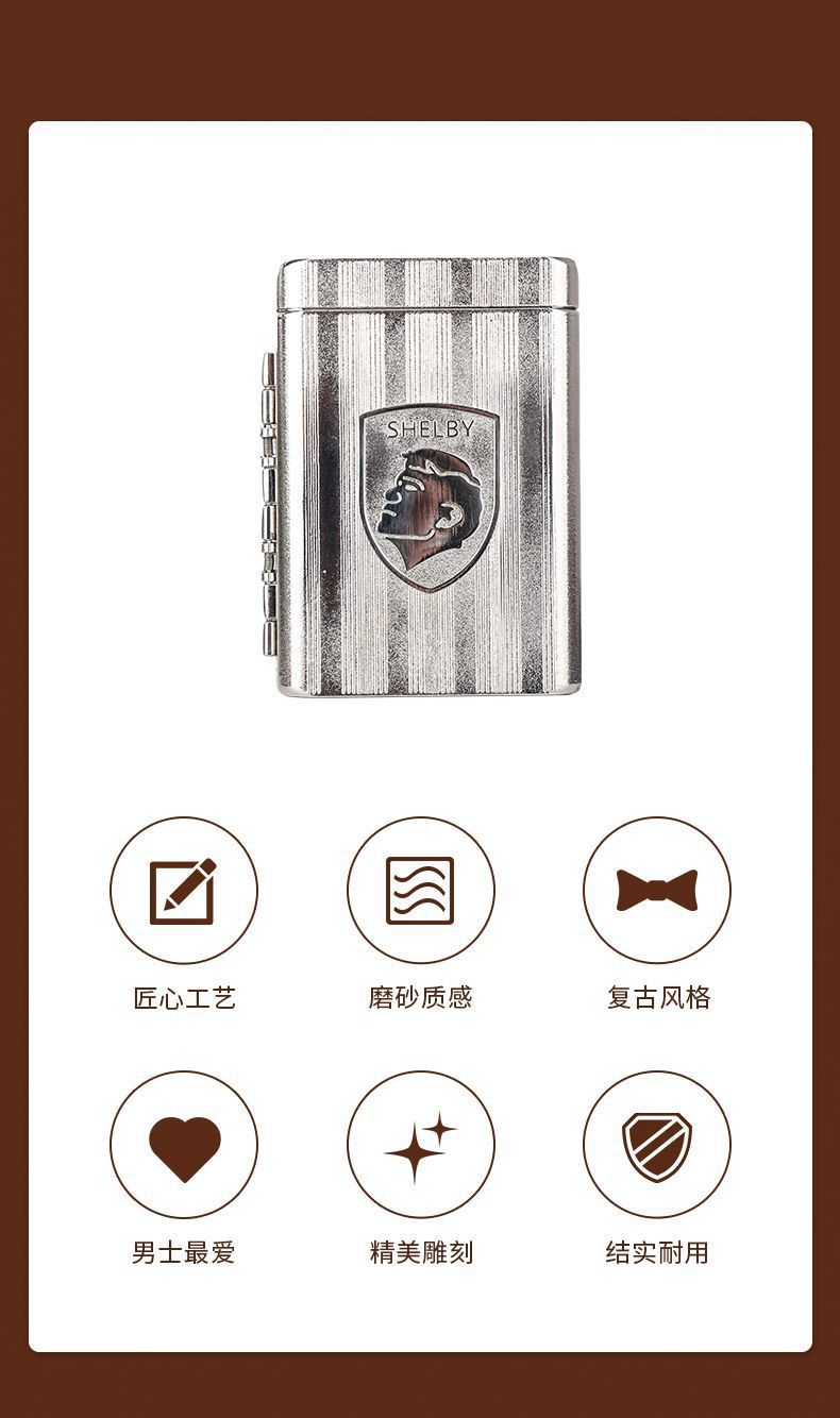 MG New Model Harland Cigarette Case Bloodbath Cigarettes Gangster Style Thick Cigarettes16Metal Side Three-Way Factory Direct Sale