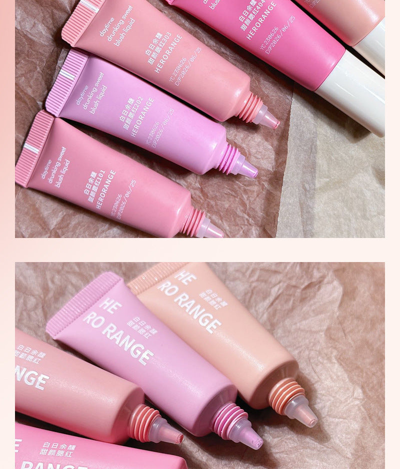 HERORANGE Single Color Liquid Blush Airy Lightweight Transparent Long-lasting Low Saturation High Brightness HR559