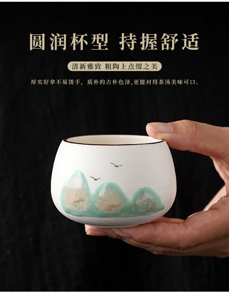 Tea Cup Ceramic Master Cup Personal Single Cup National Trend Forbidden City Cultural Creative Retro Hand-painted Tasting Cup Gift Box Set Souvenir