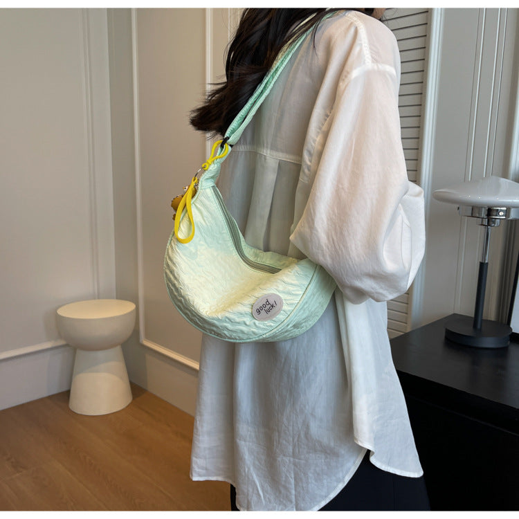 Cute and Versatile Niche Canvas Small Bag for Women2023New Women's Bag Korean Version Crossbody Bag Fashion Single Shoulder Dumpling Bag